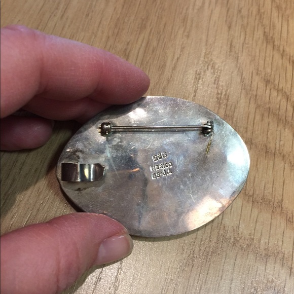 Beautiful black onyx and sterling pin/brooch - Picture 2 of 2